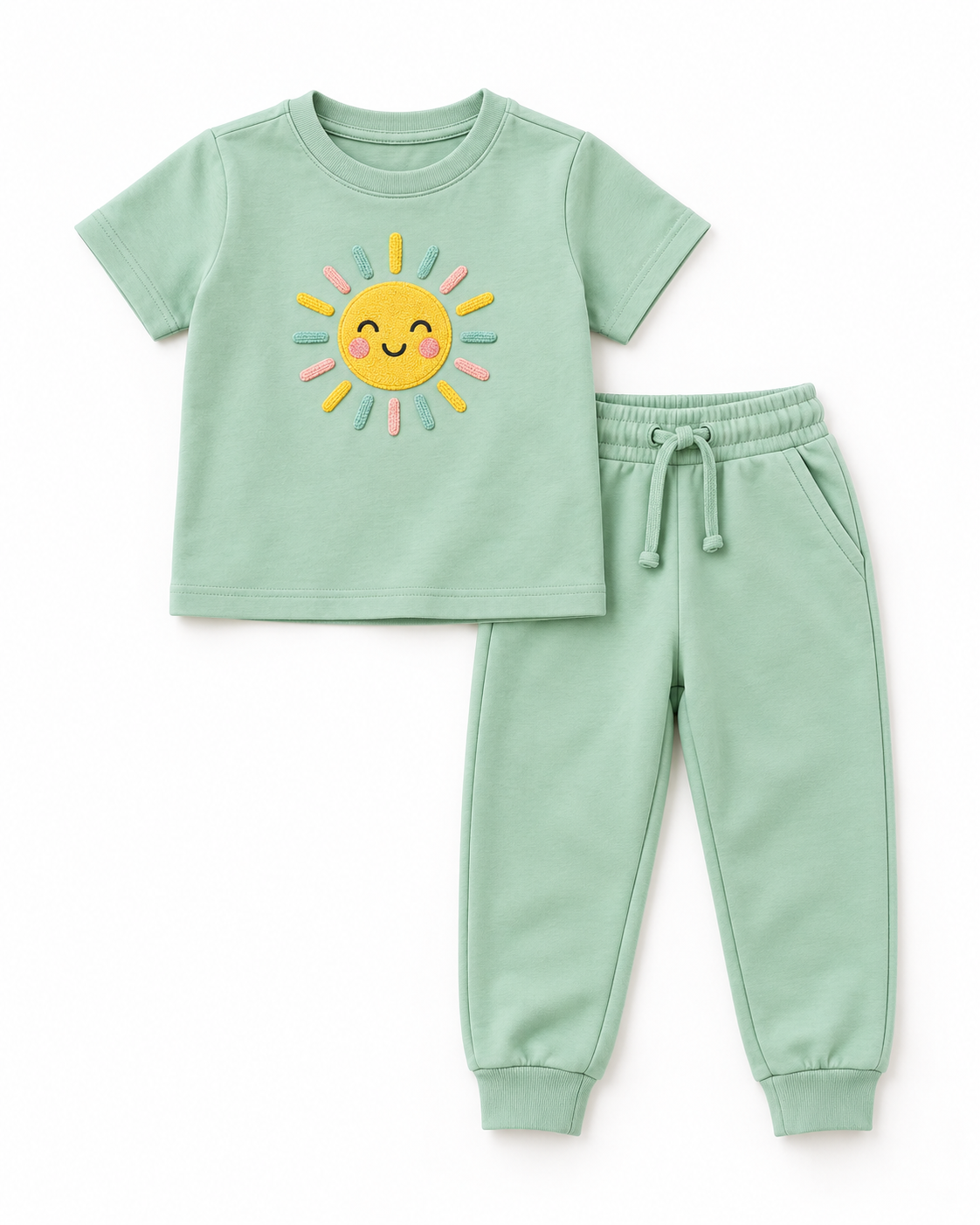 Set mentă tricou și pantaloni
